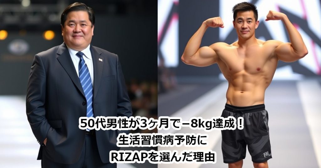 50代男性が3ヶ月で−8kg達成!生活習慣病予防にRIZAPを選んだ理由