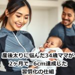産後太りに悩んだ34歳ママが2ヶ月で−6cm達成した習慣化の仕組