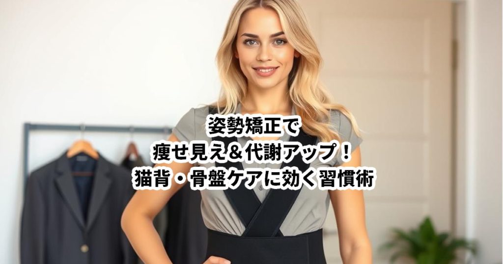 姿勢矯正で痩せ見え&代謝アップ!猫背・骨盤ケアに効く習慣術