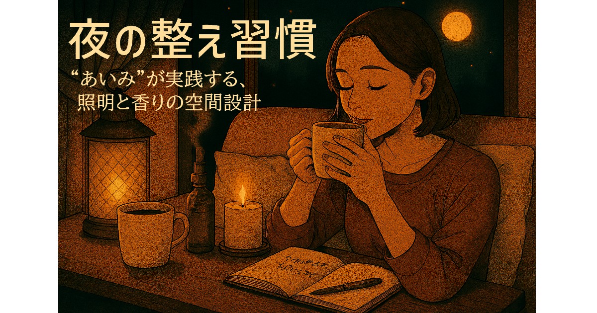 夜の整え習慣|“あいみ”が実践する、照明と香りの空間設計