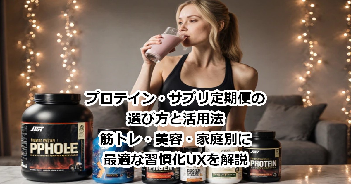 プロテイン・サプリ定期便の選び方と活用法|筋トレ・美容・家庭別に最適な習慣化UXを解説