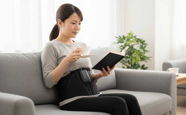 EMS腹筋ベルトを生活に馴染ませて使う日本人女性のレビュー