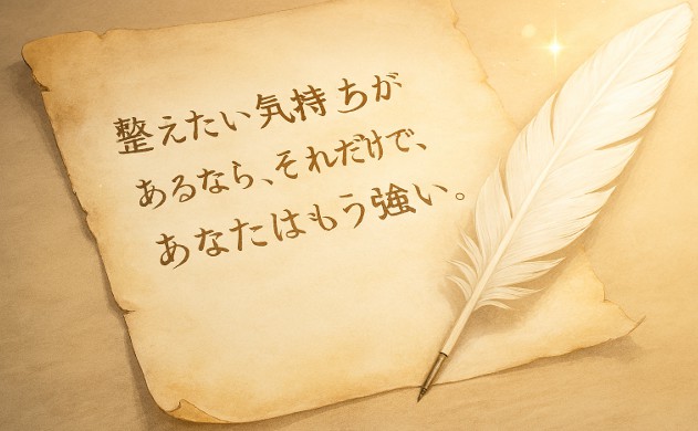 整えたい気持ちがあるなら、それだけで、あなたはもう強い