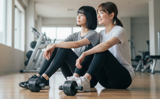 「まとめ|ゆっくりでいい。続けた人だけが、未来を変える」
→ あいみと美羽がローラーを前に並んで座り、穏やかな笑顔で未来を見つめている構図。寄り添い・癒しの空気を最大化。